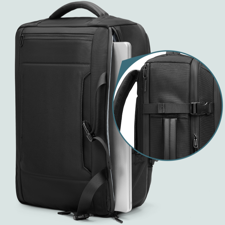 Safe & Save Bag™ with anti-theft compartments, water-resistant material, and USB charging port.