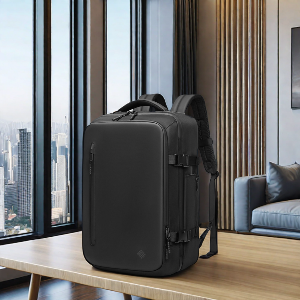 Safe & Save Bag™ in a modern interior, showcasing its sleek design and anti-theft features, perfect for on-the-go lifestyles.